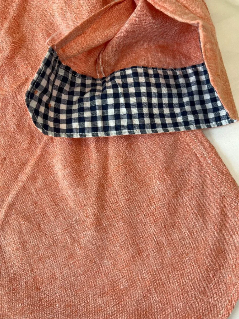 VTG Polo Ralph Lauren 100% Linen USA Made Orange Coral Size L Shirt Y2K